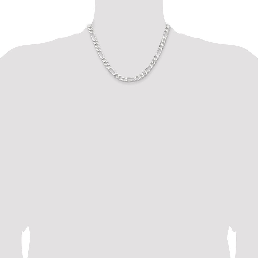 Sterling Silver 7.5mm Figaro Chain - Product Photo