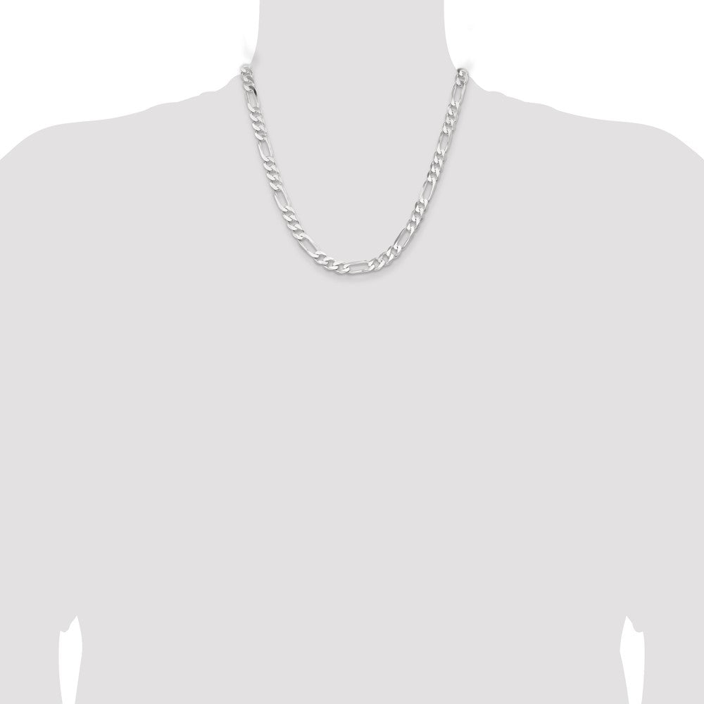 Sterling Silver 7.5mm Figaro Chain - Product Photo