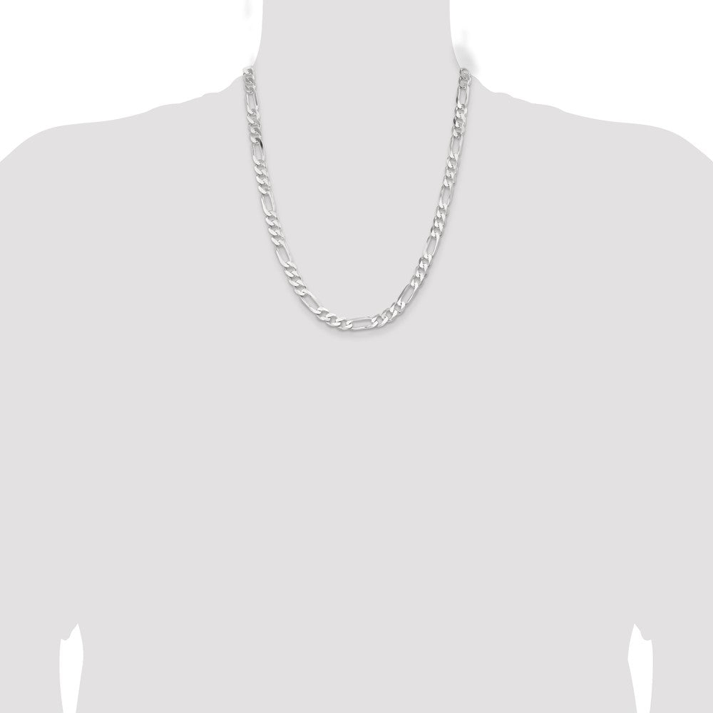 Sterling Silver 7.5mm Figaro Chain - Product Photo
