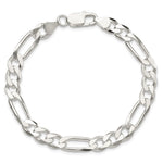 Sterling Silver 7.5mm Figaro Chain - Product Photo