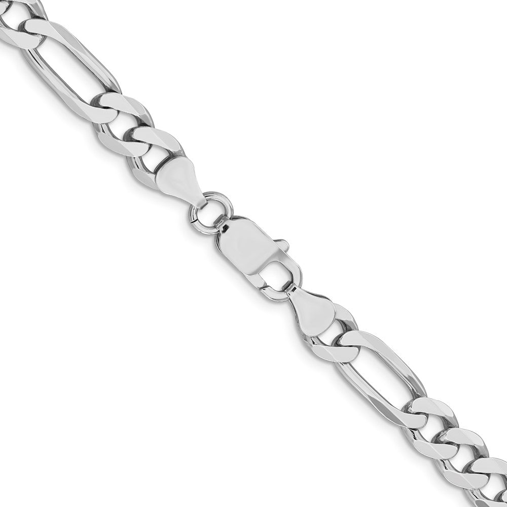 Sterling Silver Rhodium-plated 7.5mm Figaro Chain - Product Photo