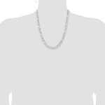 Sterling Silver Rhodium-plated 7.5mm Figaro Chain - Product Photo