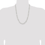 Sterling Silver Rhodium-plated 7.5mm Figaro Chain - Product Photo