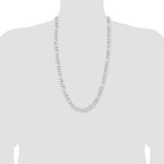 Sterling Silver Rhodium-plated 7.5mm Figaro Chain - Product Photo