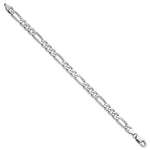 Sterling Silver Rhodium-plated 7.5mm Figaro Chain - Product Photo
