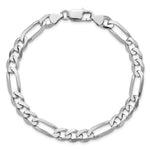 Sterling Silver Rhodium-plated 7.5mm Figaro Chain - Product Photo