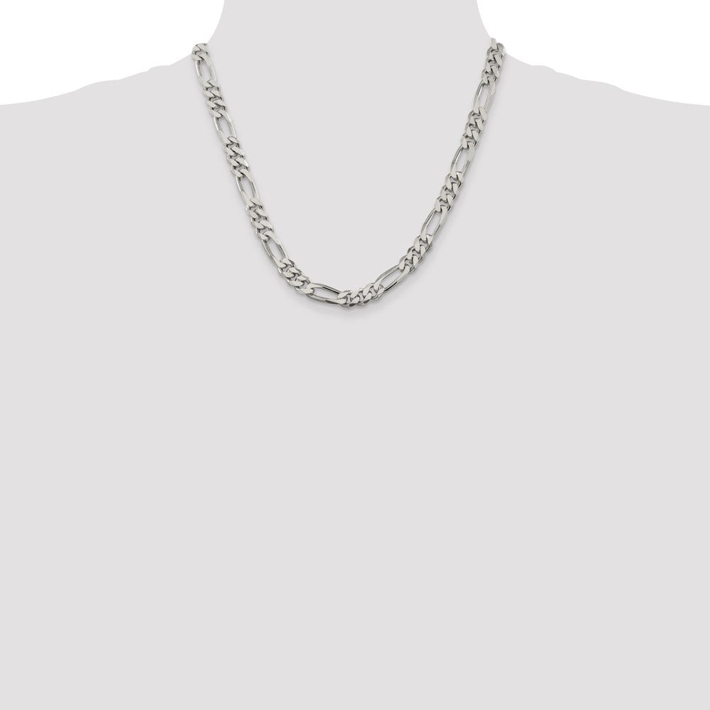 Sterling Silver 8mm Figaro Chain - Product Photo