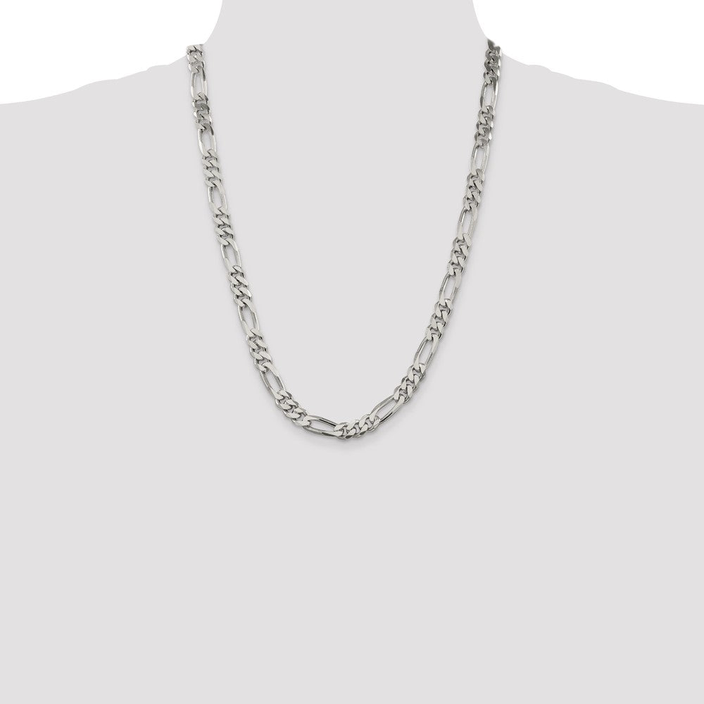 Sterling Silver 8mm Figaro Chain - Product Photo
