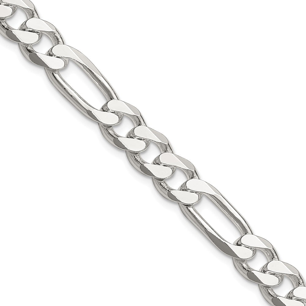 Sterling Silver 8mm Figaro Chain Necklace 16"-36"