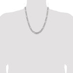 Sterling Silver Rhodium-plated 7.75mm Figaro Chain - Product Photo