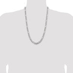Sterling Silver Rhodium-plated 7.75mm Figaro Chain - Product Photo