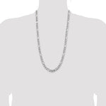 Sterling Silver Rhodium-plated 7.75mm Figaro Chain - Product Photo