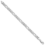 Sterling Silver Rhodium-plated 7.75mm Figaro Chain - Product Photo
