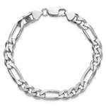 Sterling Silver Rhodium-plated 7.75mm Figaro Chain - Product Photo