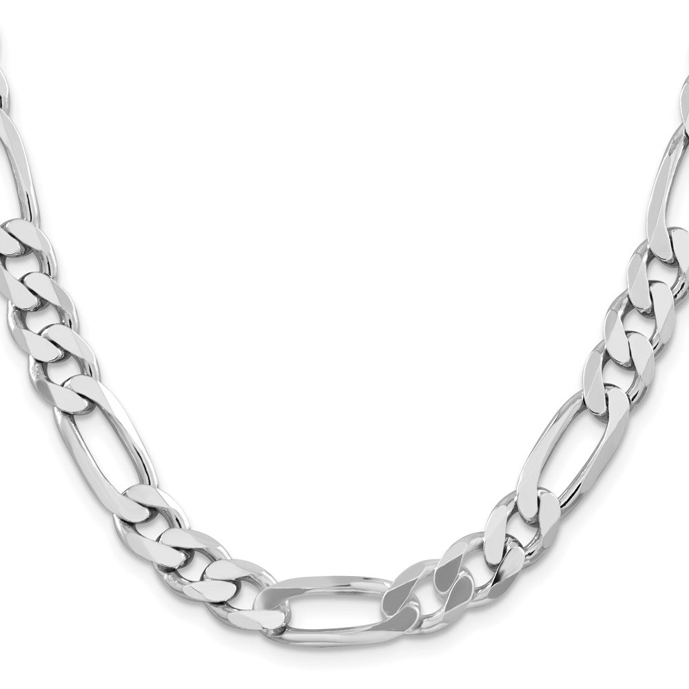 Sterling Silver Rhodium-plated 9mm Figaro Chain - Product Photo