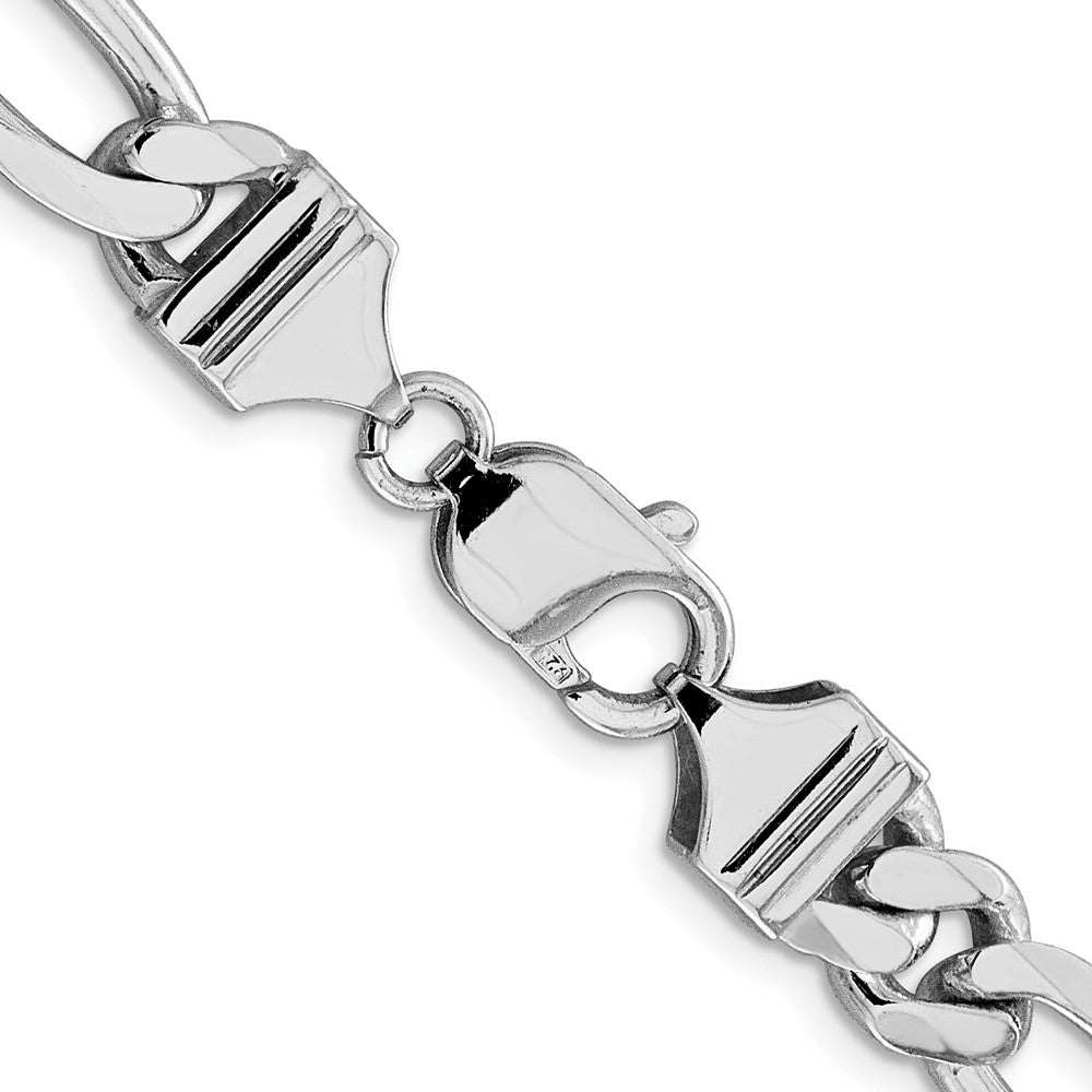 Sterling Silver Rhodium-plated 9mm Figaro Chain - Product Photo