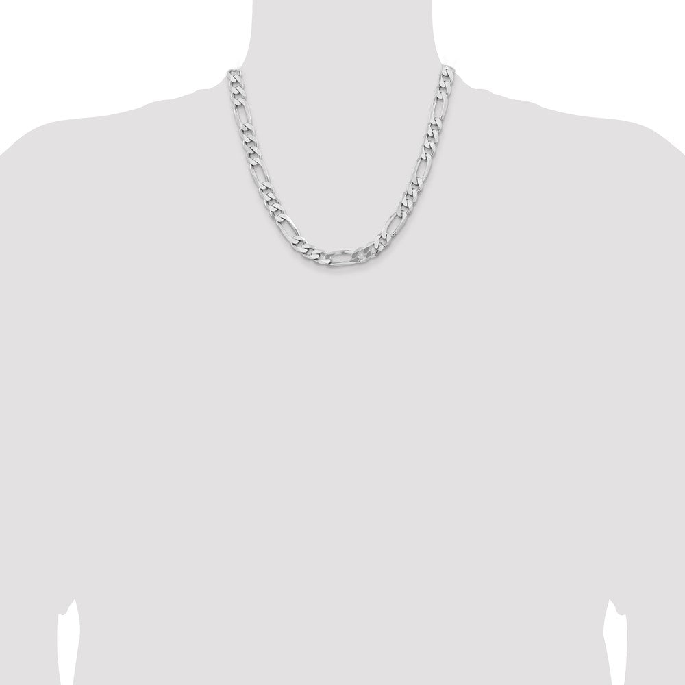 Sterling Silver Rhodium-plated 9mm Figaro Chain - Product Photo