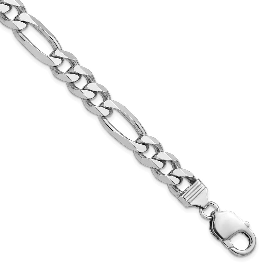 Sterling Silver Rhodium-plated 9mm Figaro Chain - Product Photo