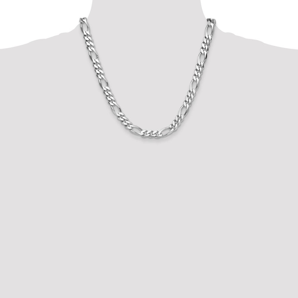 Sterling Silver Rhodium-plated 10.2mm Figaro Chain - Product Photo