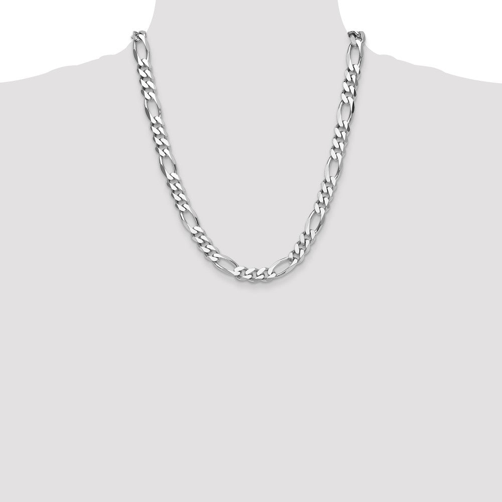 Sterling Silver Rhodium-plated 10.2mm Figaro Chain - Product Photo