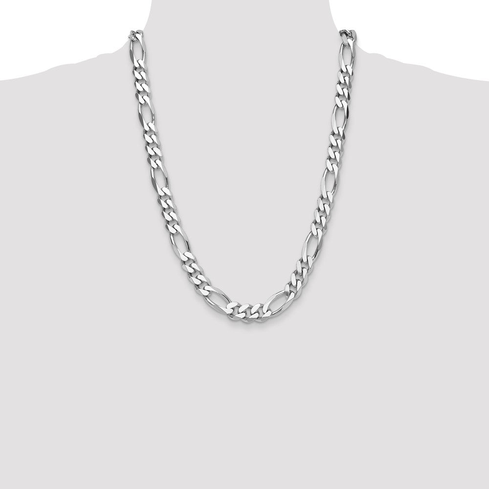 Sterling Silver Rhodium-plated 10.2mm Figaro Chain - Product Photo