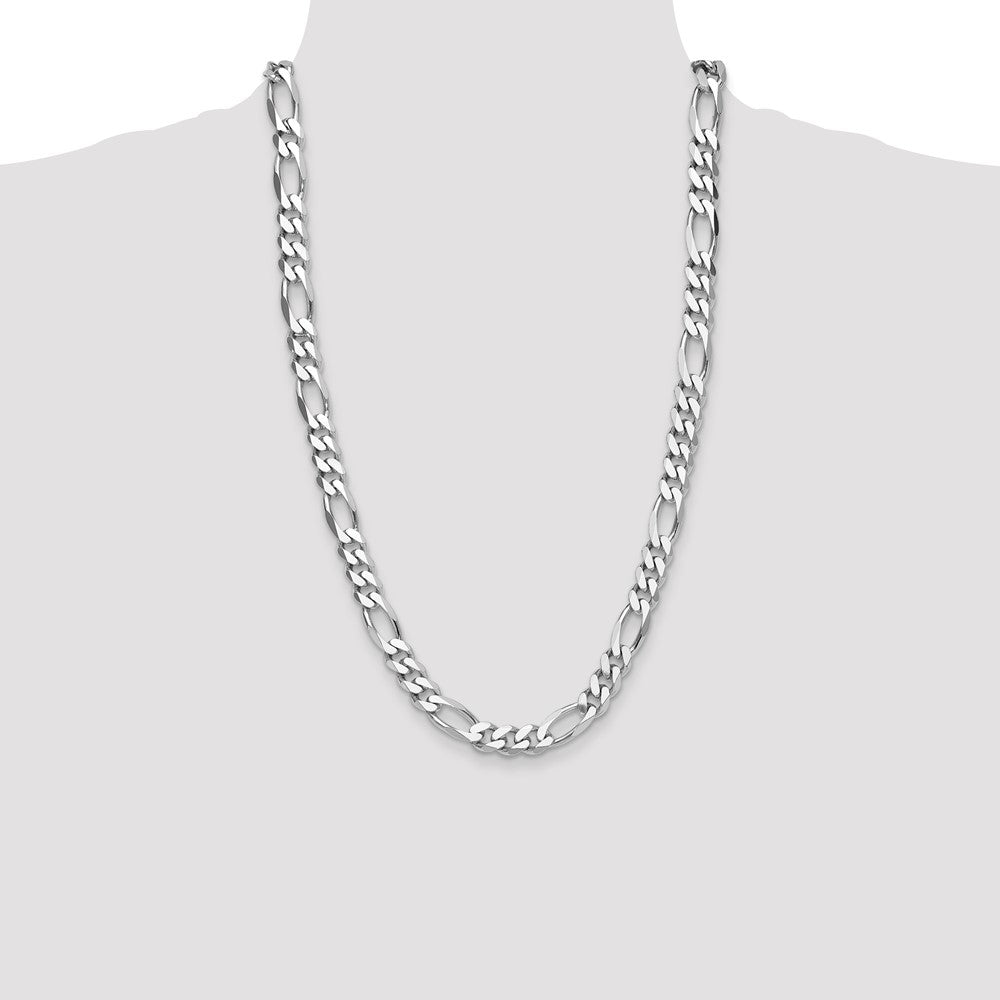 Sterling Silver Rhodium-plated 10.2mm Figaro Chain - Product Photo