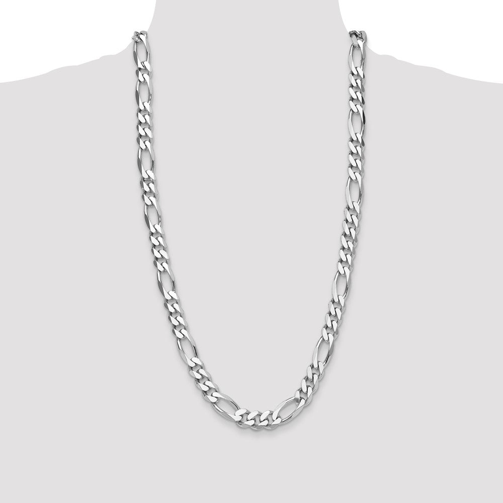 Sterling Silver Rhodium-plated 10.2mm Figaro Chain - Product Photo