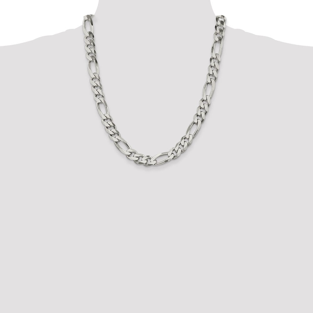 Sterling Silver 10.75mm Figaro Chain - Product Photo
