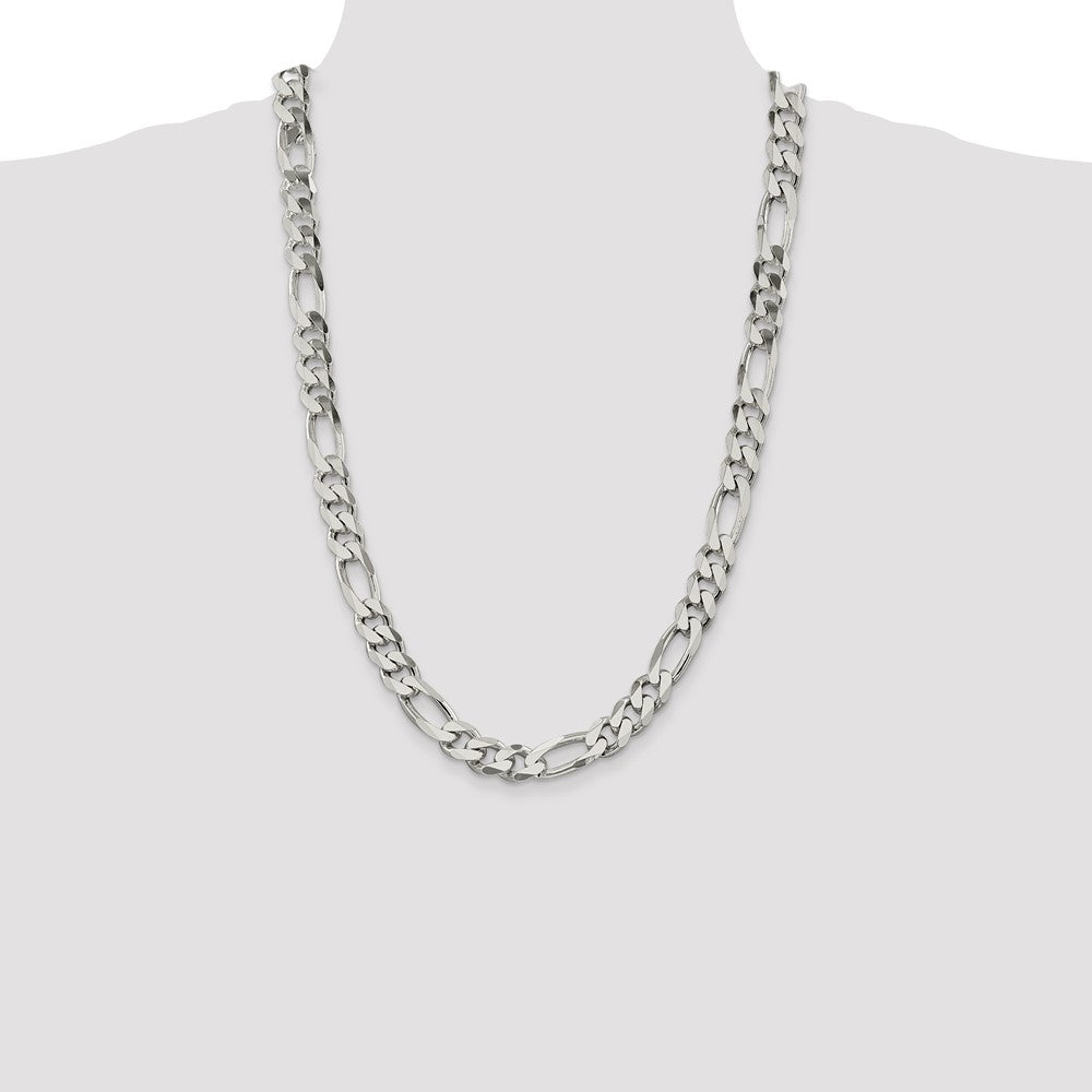 Sterling Silver 10.75mm Figaro Chain - Product Photo