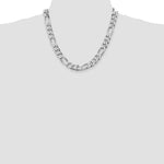 Sterling Silver Rhodium-plated 10.75mm Figaro Chain - Product Photo