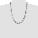 Sterling Silver Rhodium-plated 10.75mm Figaro Chain - Product Photo