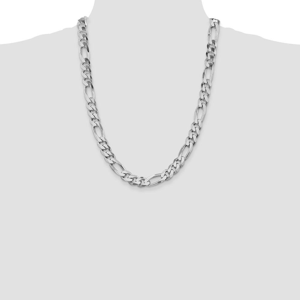 Sterling Silver Rhodium-plated 10.75mm Figaro Chain - Product Photo