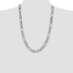 Sterling Silver Rhodium-plated 10.75mm Figaro Chain - Product Photo