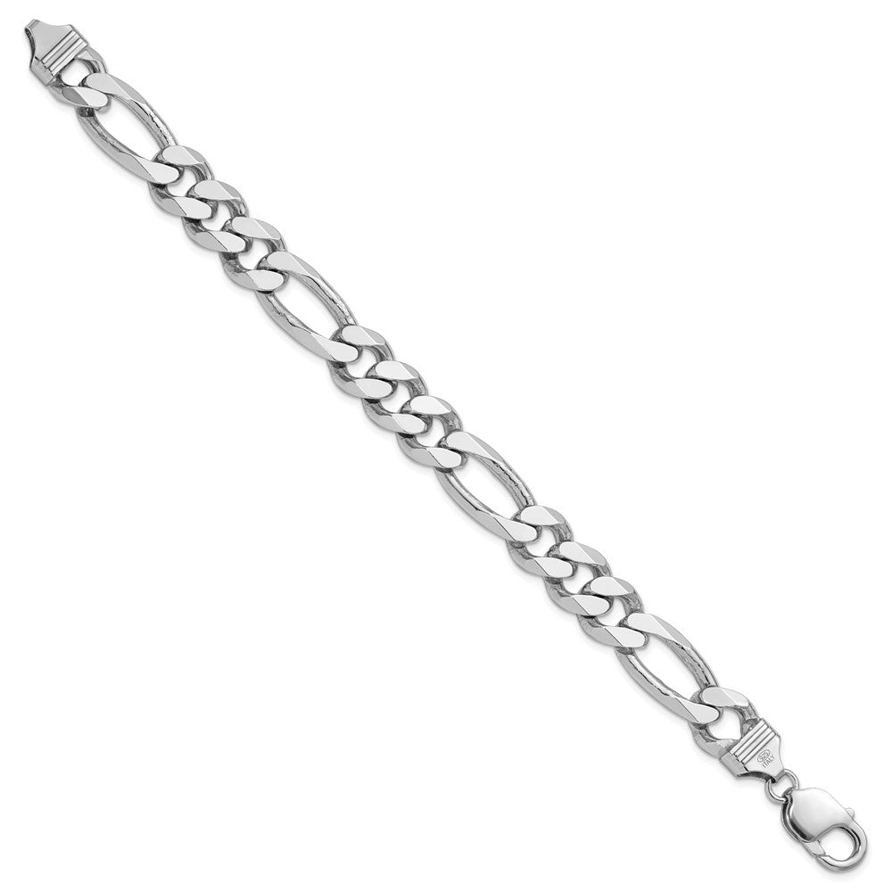 Sterling Silver Rhodium-plated 10.75mm Figaro Chain - Product Photo