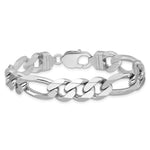 Sterling Silver Rhodium-plated 10.75mm Figaro Chain - Product Photo