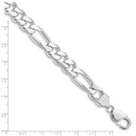 Sterling Silver Rhodium-plated 10.75mm Figaro Chain - Product Photo