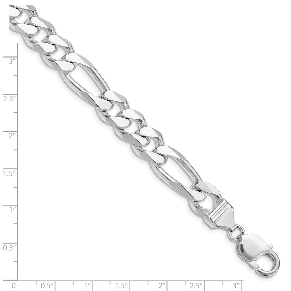 Sterling Silver Rhodium-plated 10.75mm Figaro Chain - Product Photo