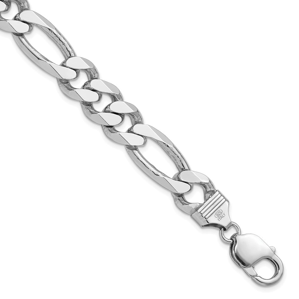 Sterling Silver Rhodium-plated 10.75mm Figaro Chain - Product Photo