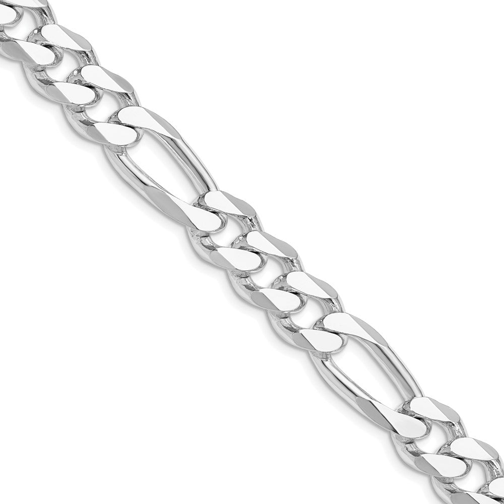 Sterling Silver Rhodium-plated 10.75mm Figaro Chain Necklace 20"-28"