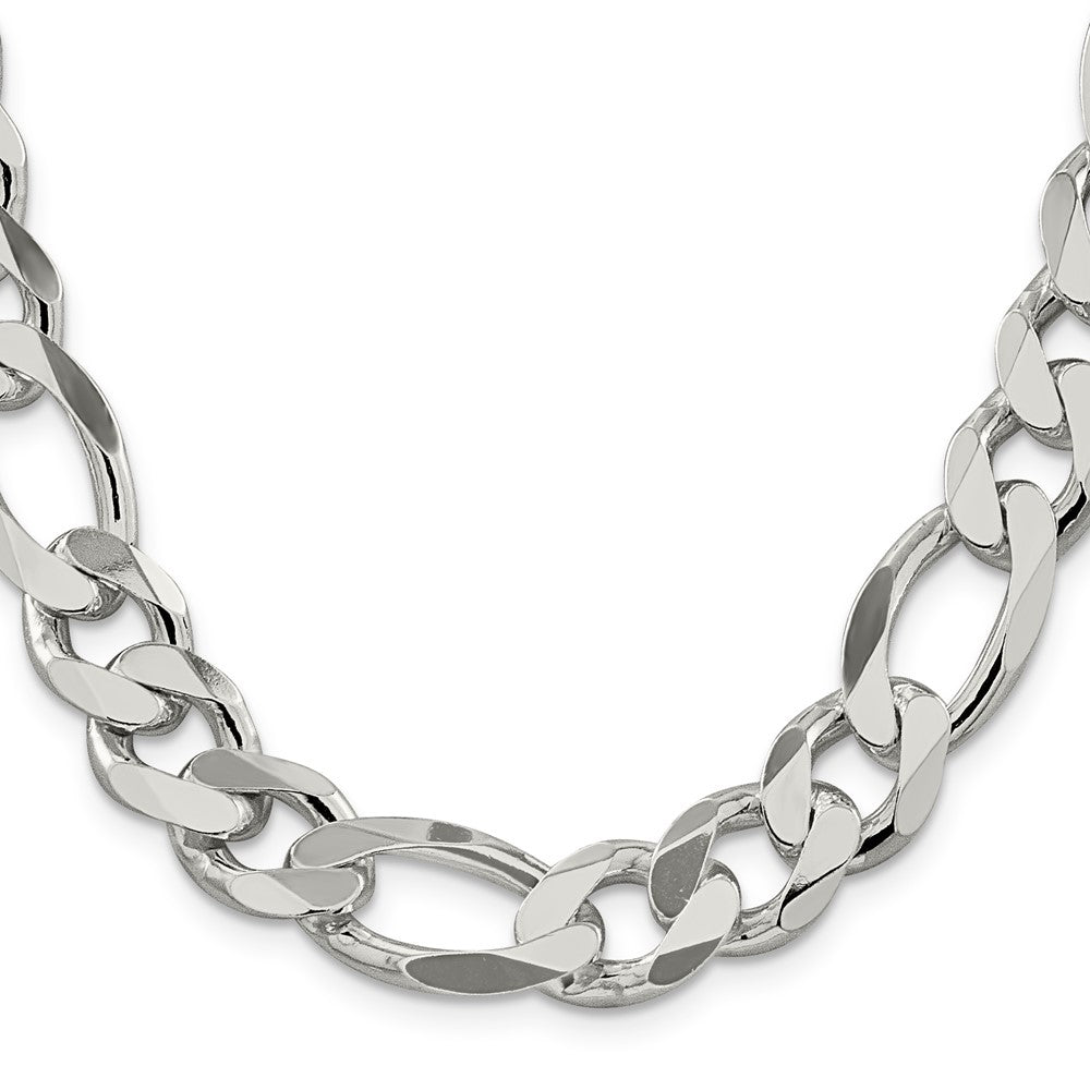 Sterling Silver 13.5mm Figaro Chain - Product Photo