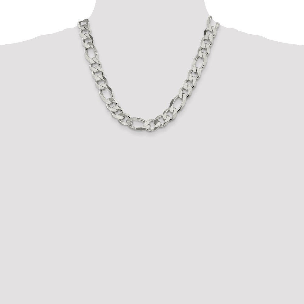 Sterling Silver 13.5mm Figaro Chain - Product Photo