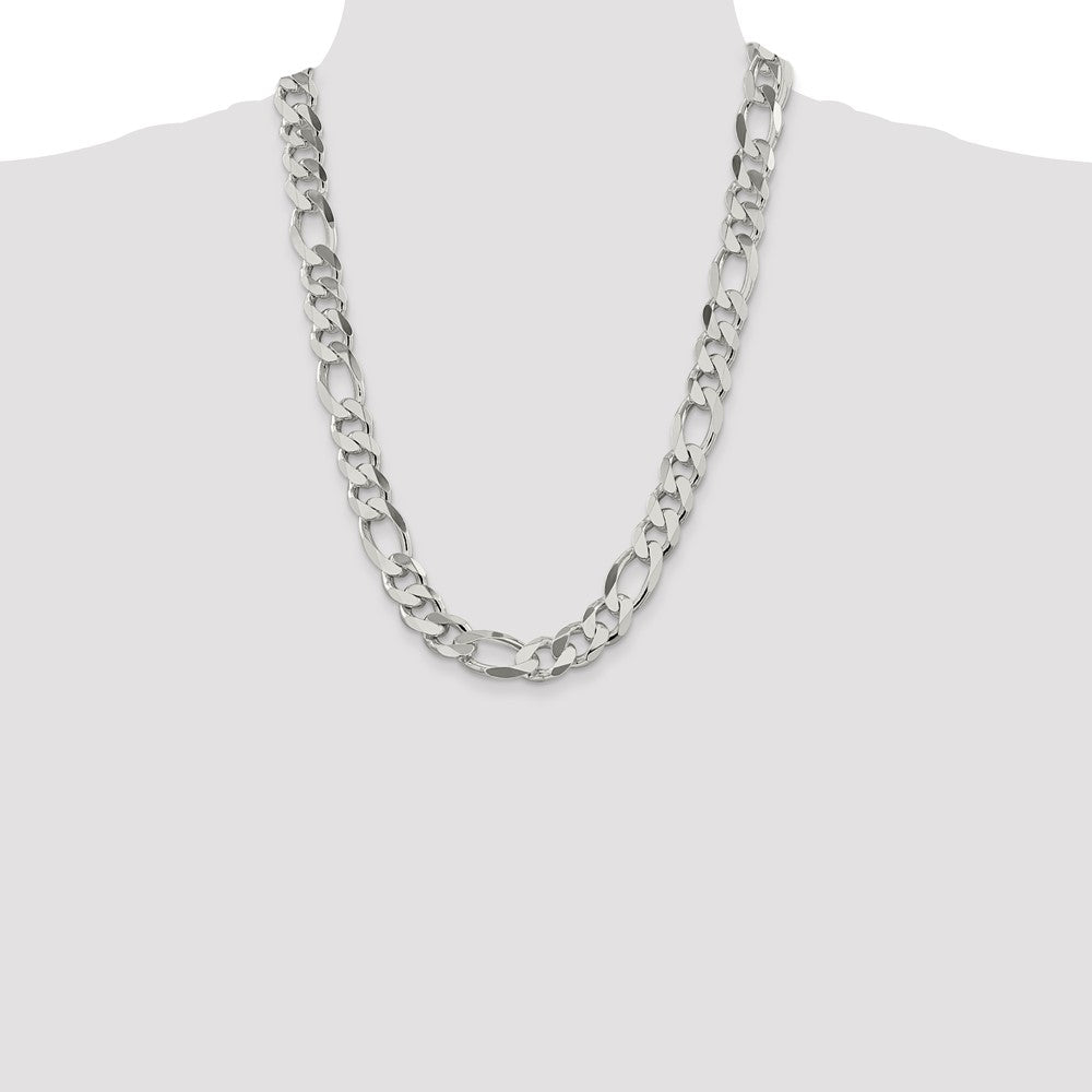 Sterling Silver 13.5mm Figaro Chain - Product Photo