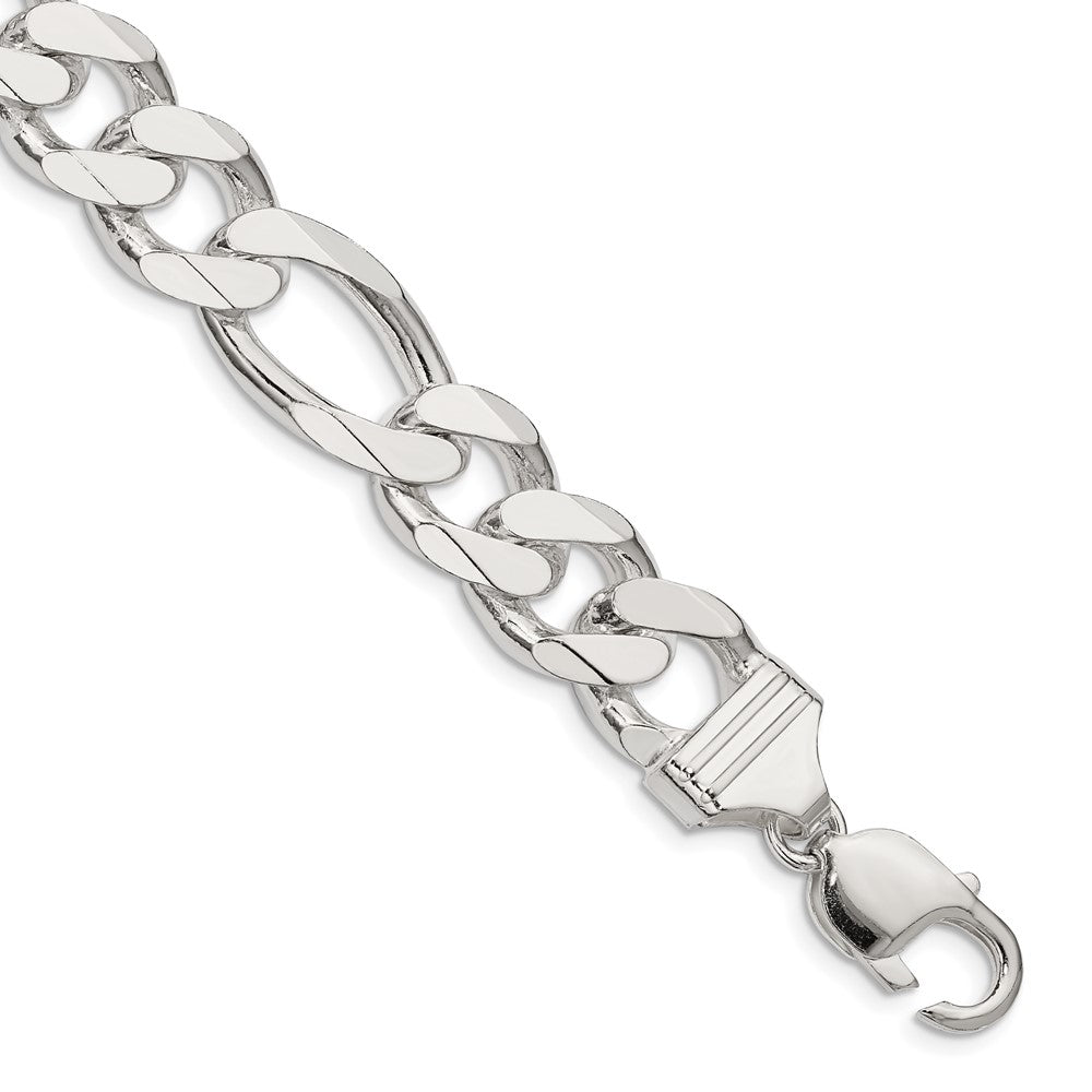 Sterling Silver 13.5mm Figaro Chain - Product Photo