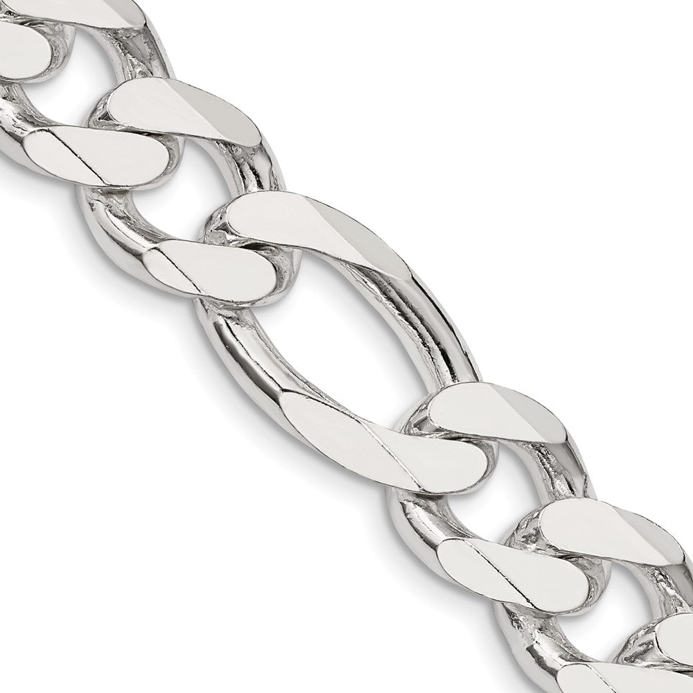 Sterling Silver 13.5mm Figaro Chain - Product Photo
