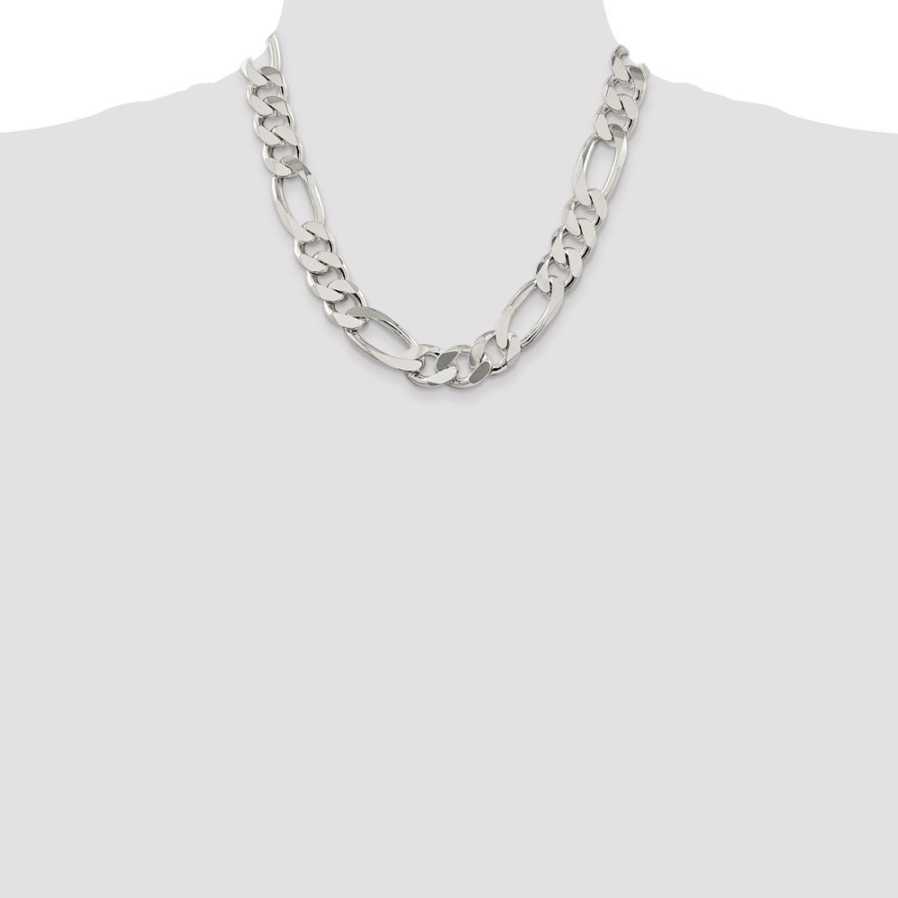 Sterling Silver 15mm Figaro Chain - Product Photo