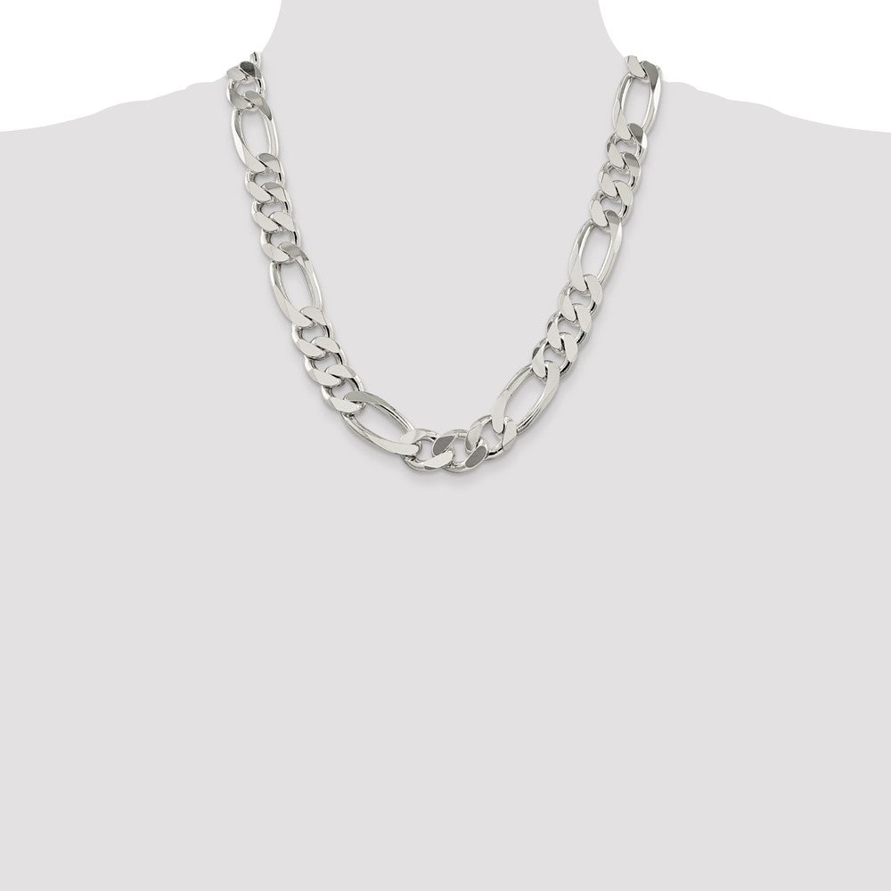 Sterling Silver 15mm Figaro Chain - Product Photo