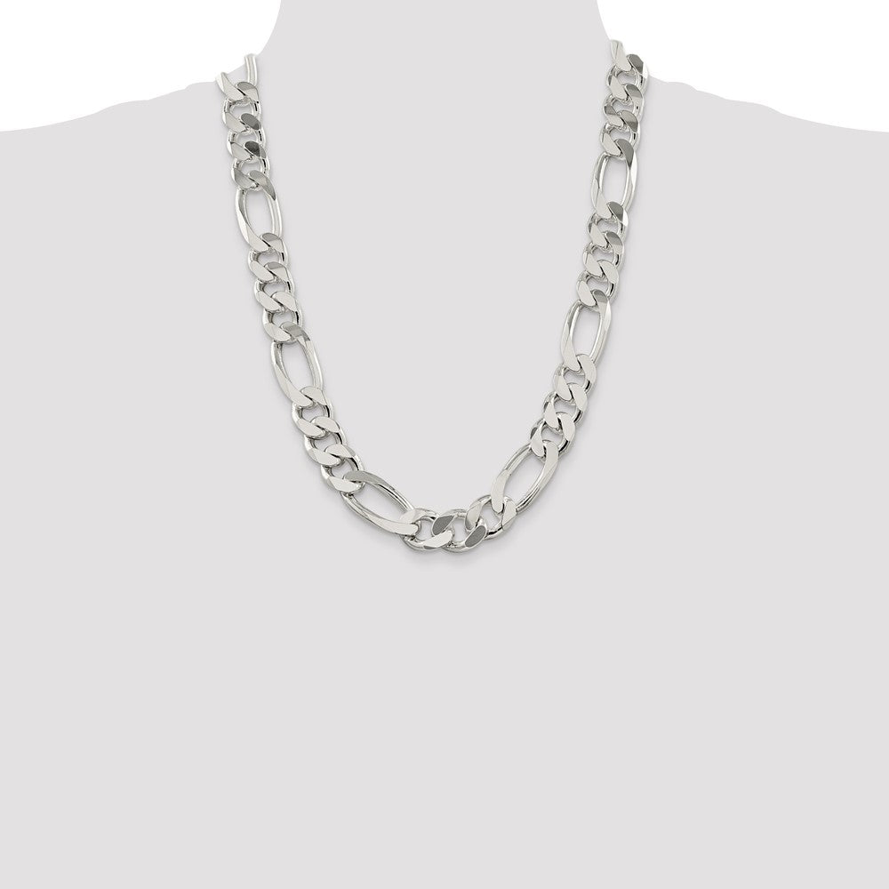 Sterling Silver 15mm Figaro Chain - Product Photo