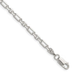 Sterling Silver D/C 4mm 3 Short Plus 1 Long Cable Link Chain Bracelet 7"-8" - Product Photo