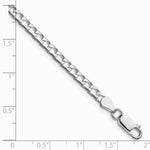Sterling Silver RH-plated 3.25mm Diamond-Cut Square Curb Chain Bracelet 7"-9" - Product Photo