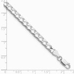 Sterling Silver Rhodium-plated 5mm Diamond-Cut Square Curb Chain Bracelet 7"-9" - Product Photo